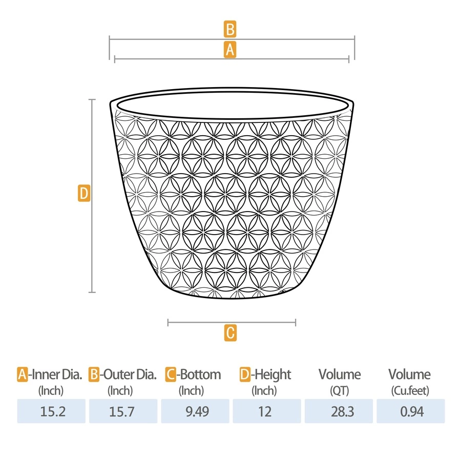 Allen + Roth 15.2In Geometric Planter Orion Blue 2 Allen + Roth 15.2In Geometric Planter Orion Blue - Image 2