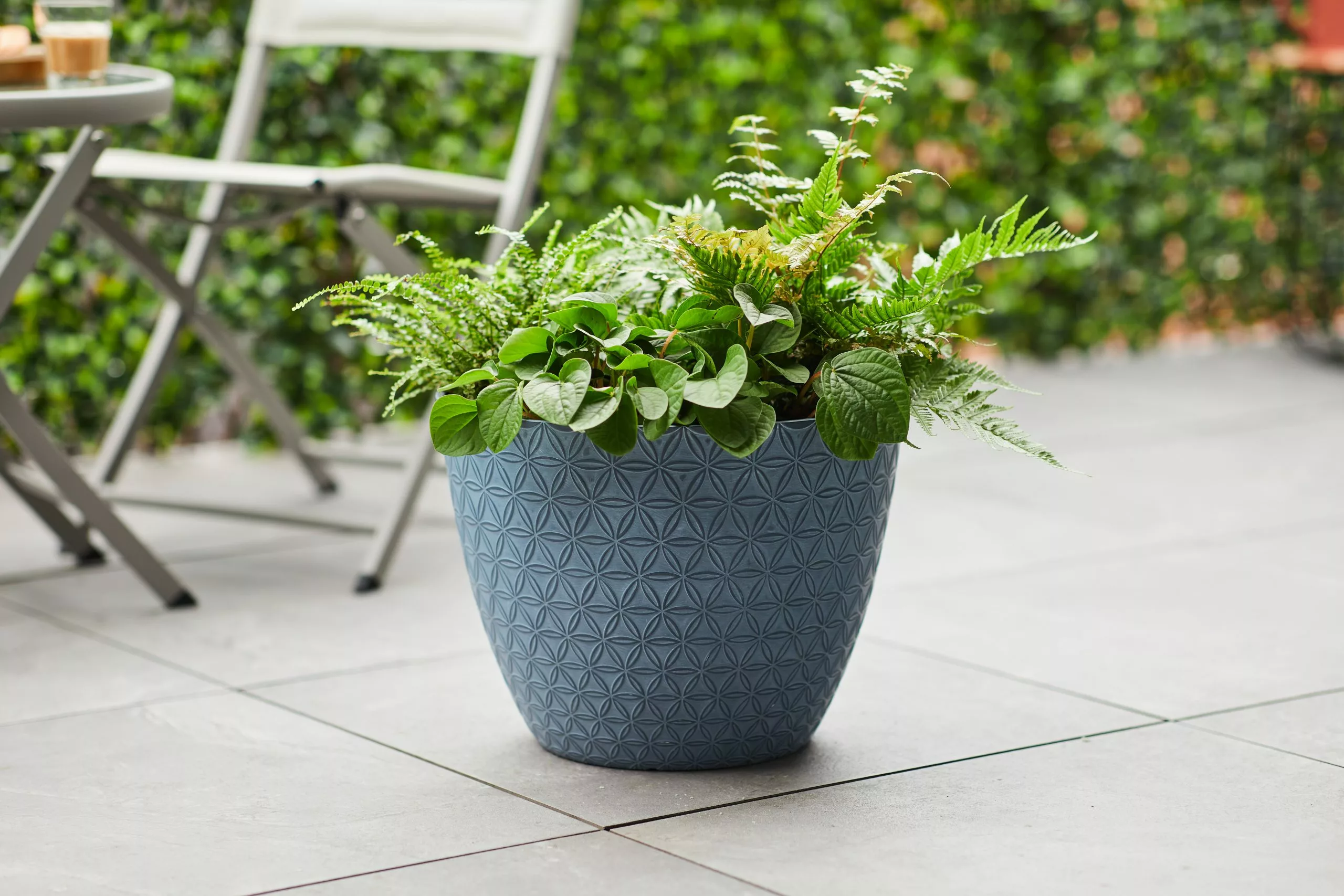 Allen + Roth 15.2In Geometric Planter Orion Blue 7 Allen + Roth 15.2In Geometric Planter Orion Blue - Image 7