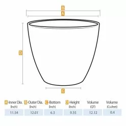 Allen + Roth 11.5In Faux Concrete Planter Grey -Allen + Roth Shop 1062827 47633308