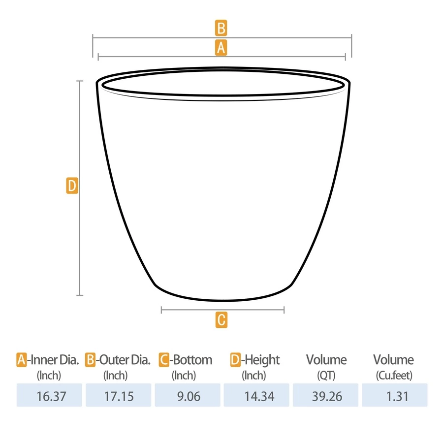 Allen + Roth 16.4In Faux Concrete Planter Grey 6 Allen + Roth 16.4In Faux Concrete Planter Grey - Image 6