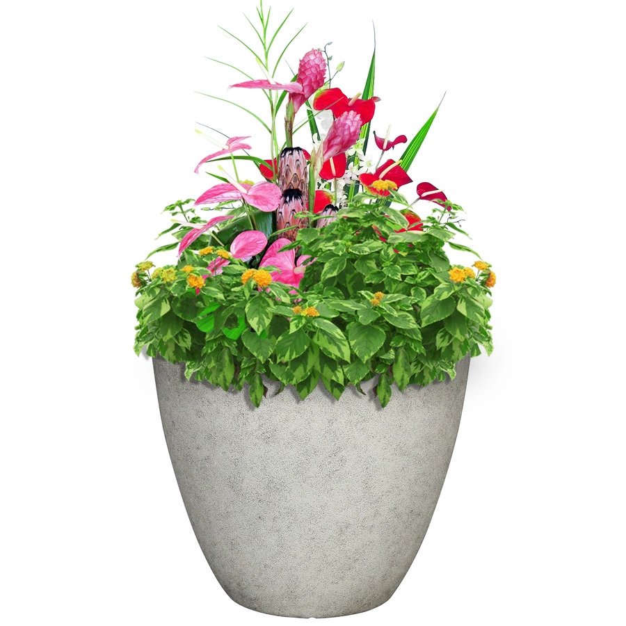 Allen + Roth 16.4In Faux Concrete Planter Grey 7 Allen + Roth 16.4In Faux Concrete Planter Grey - Image 7