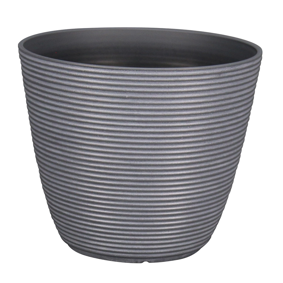 Allen + Roth 11.4In Roman Ribbed Planter Matte Finish Lava Smoke 8 Allen + Roth 11.4In Roman Ribbed Planter Matte Finish Lava Smoke - Image 8