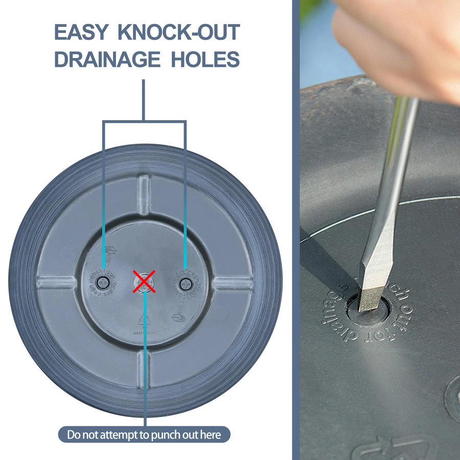 Allen + Roth 11.4In Roman Ribbed Planter Matte Finish Lava Smoke 2 Allen + Roth 11.4In Roman Ribbed Planter Matte Finish Lava Smoke - Image 2