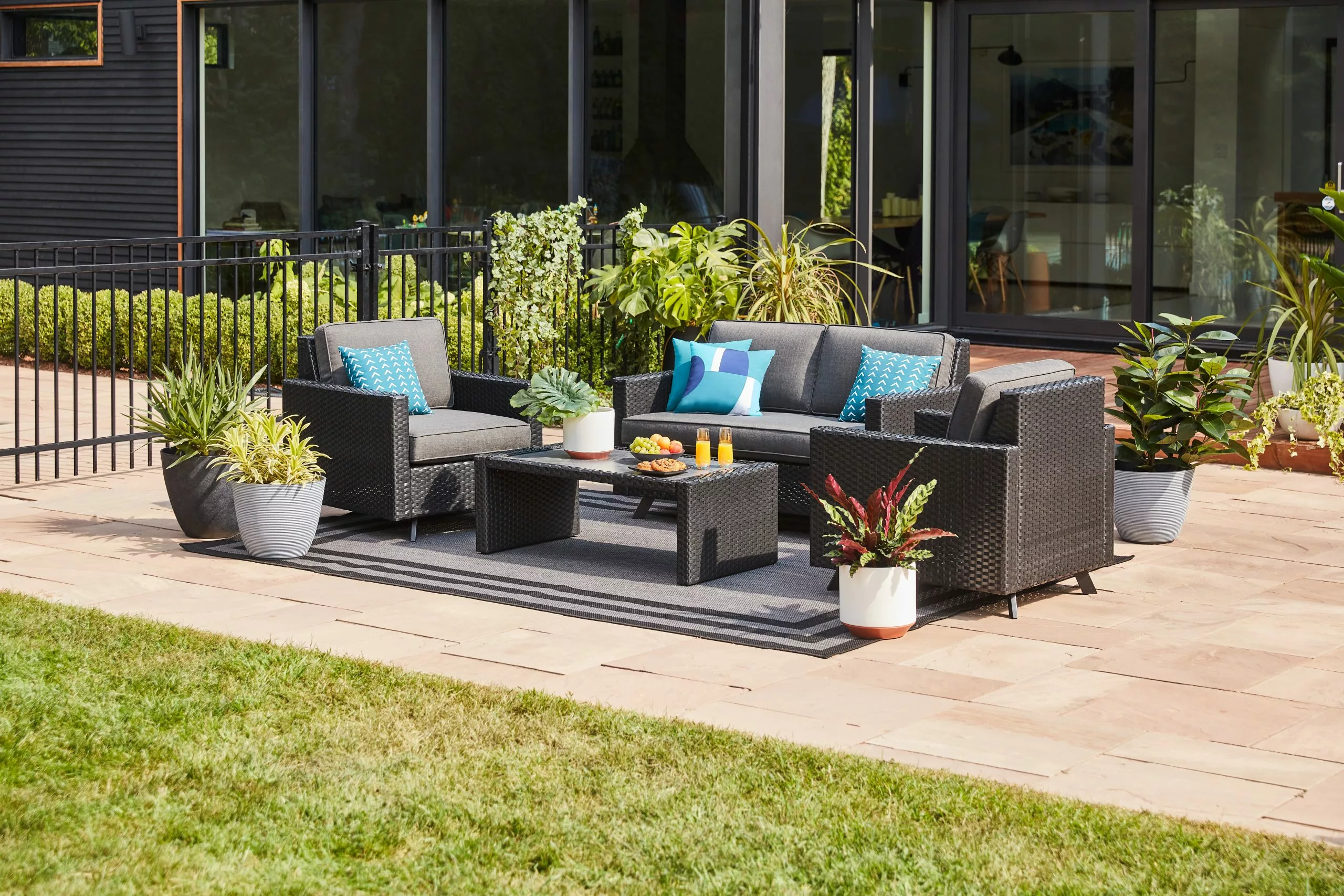 Allen + Roth 11.4In Roman Ribbed Planter Matte Finish Lava Smoke 1 Allen + Roth 11.4In Roman Ribbed Planter Matte Finish Lava Smoke