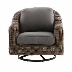 Allen + Roth Costa Set Of 2 Wicker Swivel Dining Chairs With Grey Cushions 12 Allen + Roth Costa Set Of 2 Wicker Swivel Dining Chairs With Grey Cushions -Allen + Roth Shop 1063050 44916652
