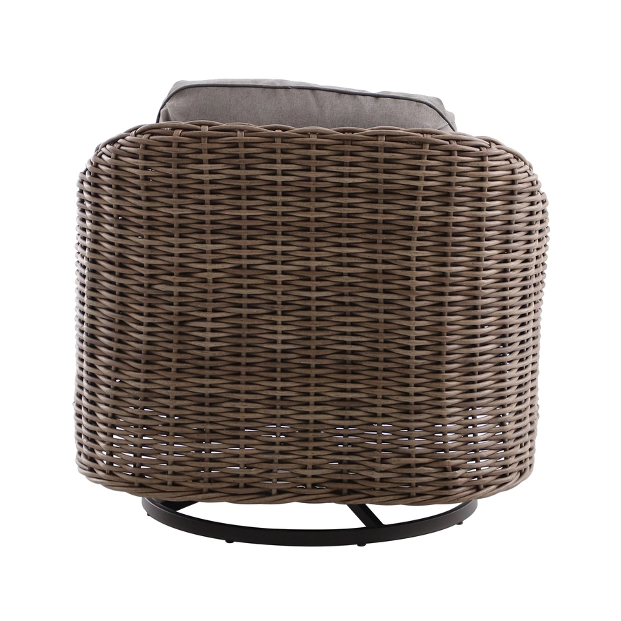 Allen + Roth Costa Set Of 2 Wicker Swivel Dining Chairs With Grey Cushions 8 Allen + Roth Costa Set Of 2 Wicker Swivel Dining Chairs With Grey Cushions - Image 8