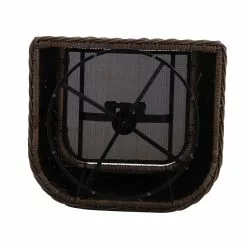 Allen + Roth Costa Set Of 2 Wicker Swivel Dining Chairs With Grey Cushions