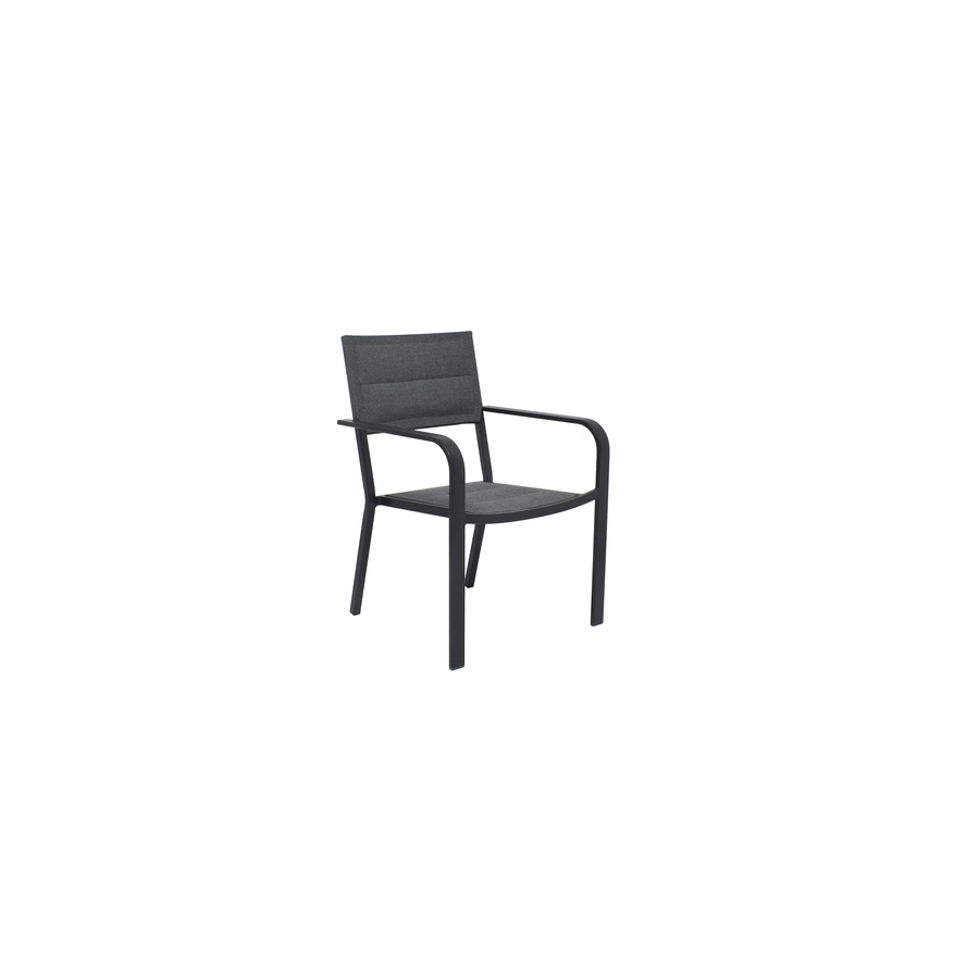 Allen + Roth Dark Grey Stationary Outdoor Chair With Black Metal Frame 1 Allen + Roth Dark Grey Stationary Outdoor Chair With Black Metal Frame