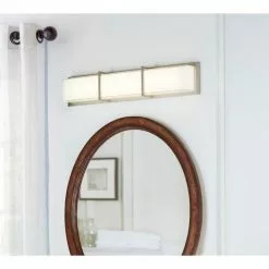 Allen + Roth Brighton Brushed Nickel Modern LED Vanity Light Bar