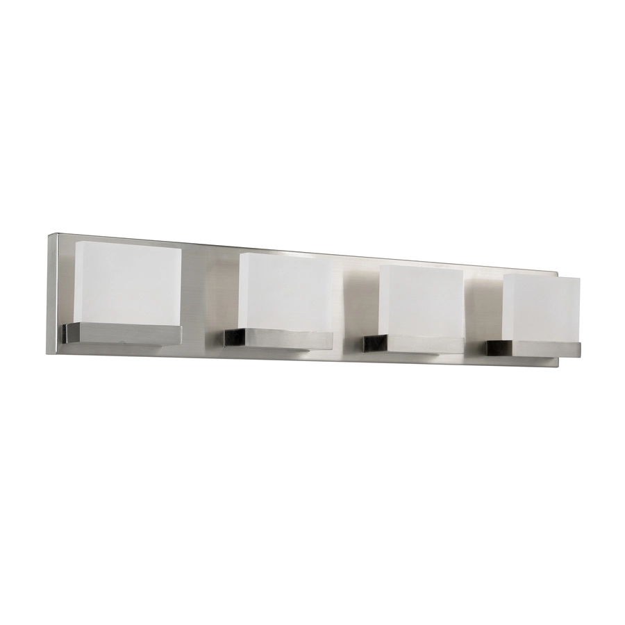 Allen + Roth Cora 4-Light Brushed Nickel Modern And Contemporary LED Vanity Light 3 Allen + Roth Cora 4-Light Brushed Nickel Modern And Contemporary LED Vanity Light - Image 3