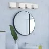 Allen + Roth Cora 4-Light Brushed Nickel Modern And Contemporary LED Vanity Light