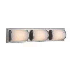 Allen + Roth Kinsley 3-Light Brushed Nickel Modern And Contemporary LED Vanity Light