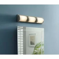 Allen + Roth Kinsley 3-Light Brushed Nickel Modern And Contemporary LED Vanity Light -Allen + Roth Shop 1362612 15447428