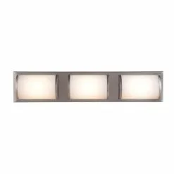 Allen + Roth Kinsley 3-Light Brushed Nickel Modern And Contemporary LED Vanity Light -Allen + Roth Shop 1362612 15447429