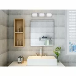 Allen + Roth Kinsley 3-Light Brushed Nickel Modern And Contemporary LED Vanity Light -Allen + Roth Shop 1362612 44132993