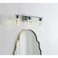 Allen + Roth Dunwynn 3-Light Chrome Modern And Contemporary LED Vanity Light 13 Allen + Roth Dunwynn 3-Light Chrome Modern And Contemporary LED Vanity Light -Allen + Roth Shop 1362624 15447274