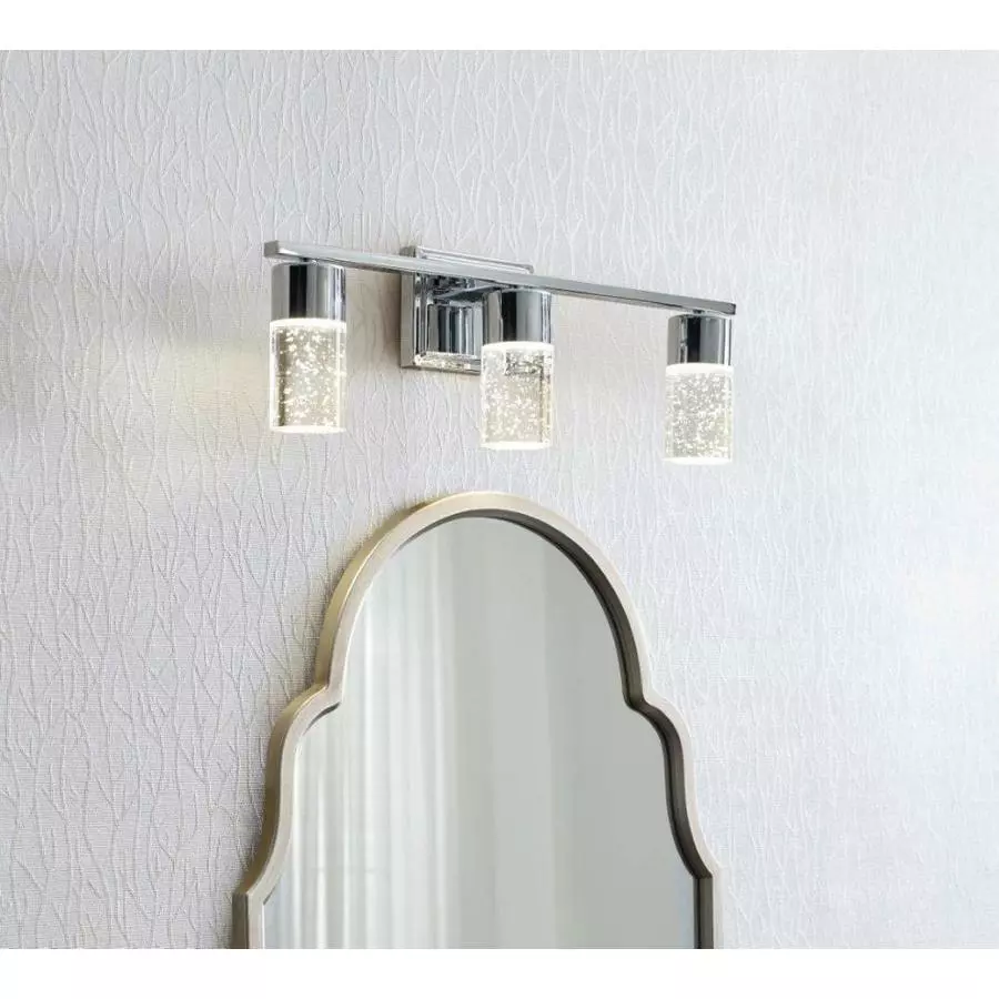 Allen + Roth Dunwynn 3-Light Chrome Modern And Contemporary LED Vanity Light 5 Allen + Roth Dunwynn 3-Light Chrome Modern And Contemporary LED Vanity Light - Image 5