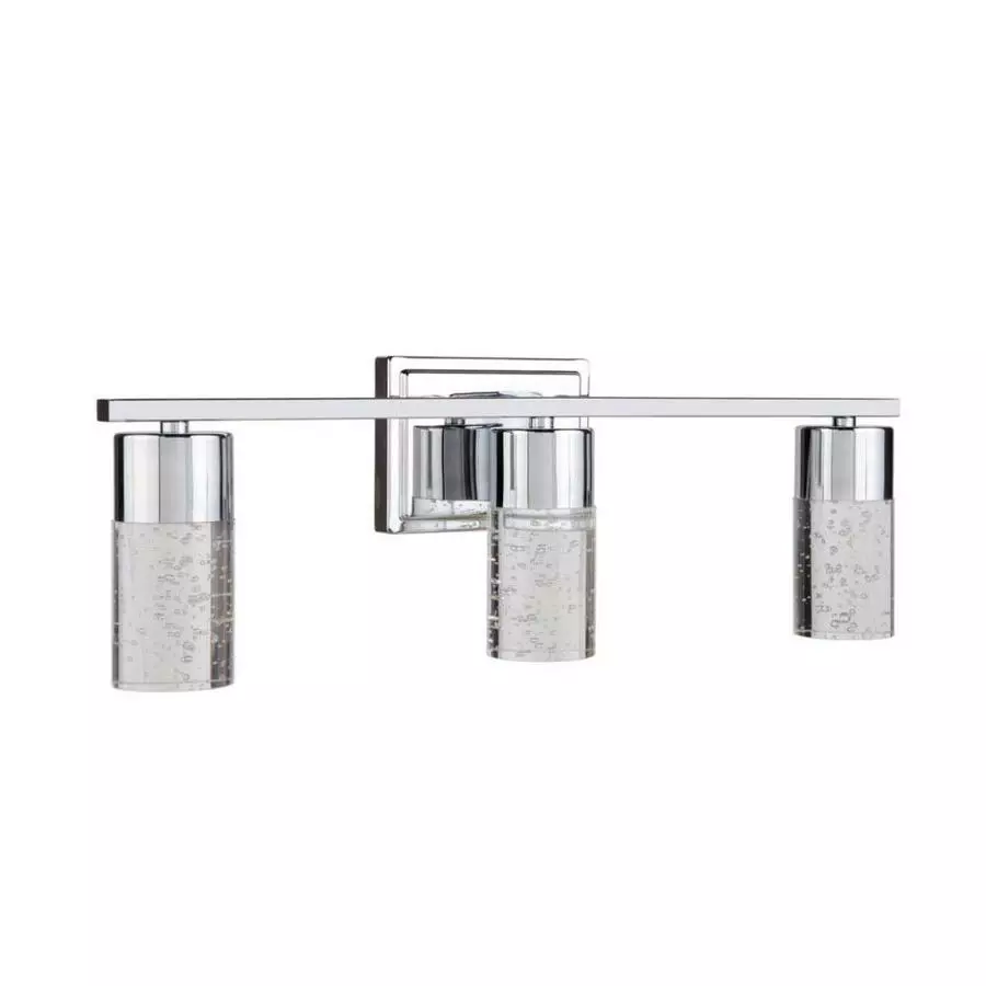 Allen + Roth Dunwynn 3-Light Chrome Modern And Contemporary LED Vanity Light 1 Allen + Roth Dunwynn 3-Light Chrome Modern And Contemporary LED Vanity Light