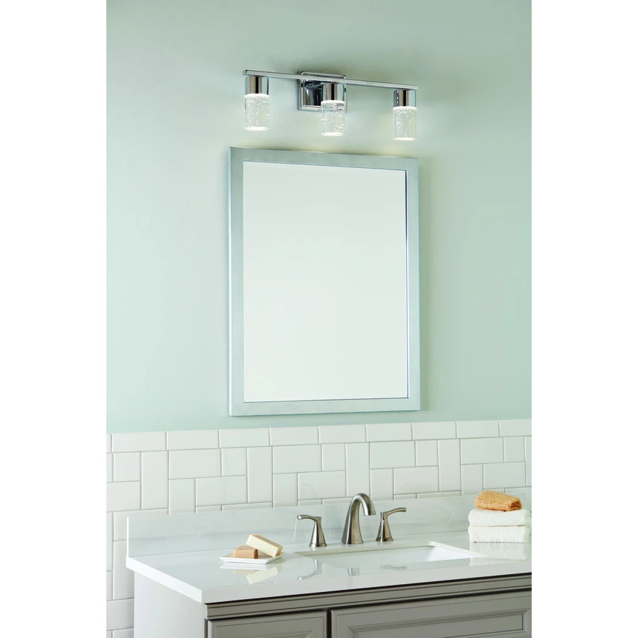 Allen + Roth Dunwynn 3-Light Chrome Modern And Contemporary LED Vanity Light 6 Allen + Roth Dunwynn 3-Light Chrome Modern And Contemporary LED Vanity Light - Image 6