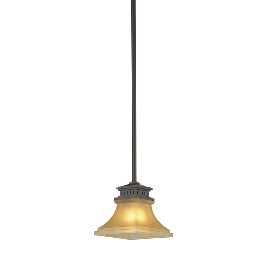 Allen + Roth Aztec 6 1/2-in W Bronze Mini Pendant Light With Frosted Shade 1 Allen + Roth Aztec 6 1/2-in W Bronze Mini Pendant Light With Frosted Shade