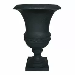 Allen + Roth Urn Planter - 14.5-in X 26-in - Fiberglass - Black -Allen + Roth Shop 1438400 17125801 001