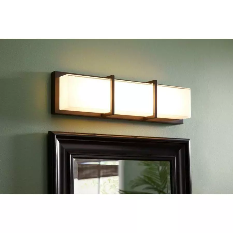 Allen + Roth 20-in Brighton Bronze LED Vanity Light 1 Allen + Roth 20-in Brighton Bronze LED Vanity Light