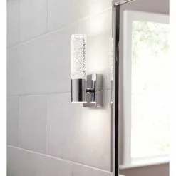 Allen + Roth Dunwynn 1-Light Chrome Modern And Contemporary LED Wall Sconce 17 Allen + Roth Dunwynn 1-Light Chrome Modern And Contemporary LED Wall Sconce -Allen + Roth Shop 1601737 15447451