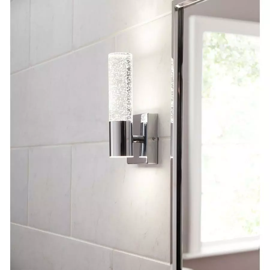 Allen + Roth Dunwynn 1-Light Chrome Modern And Contemporary LED Wall Sconce 9 Allen + Roth Dunwynn 1-Light Chrome Modern And Contemporary LED Wall Sconce - Image 9