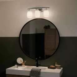 Allen + Roth 3-Light Chrome Standard Bathroom Vanity Light -Allen + Roth Shop 21317 60821618