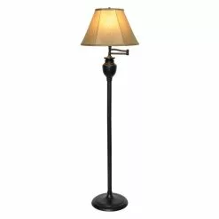 ALLEN + ROTH Portfolio 58-in Double Gate 3-Way Dark Oil Rubbed Bronze Swing-Arm Floor Lamp -Allen + Roth Shop 216520 16132831 001