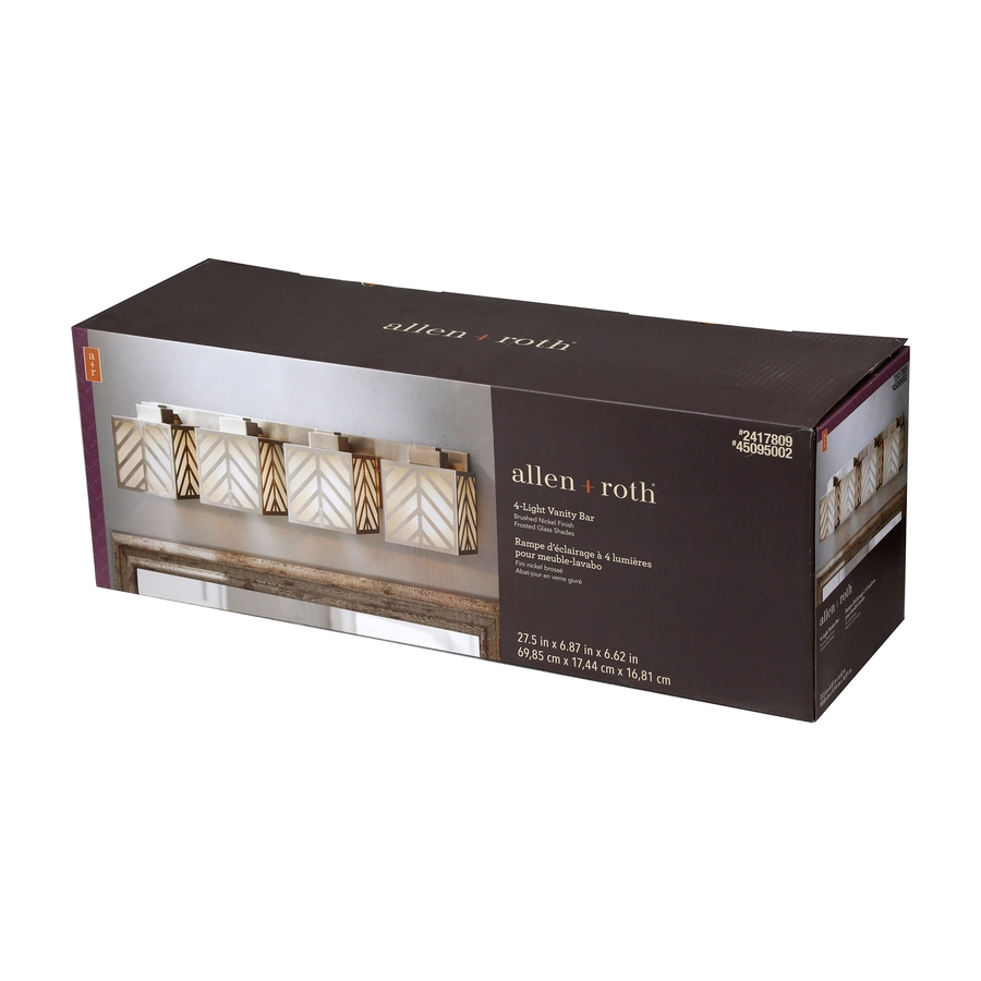 Allen + Roth 27.5-in 4-Light Brushed Nickel Vanity Light 4 Allen + Roth 27.5-in 4-Light Brushed Nickel Vanity Light - Image 4