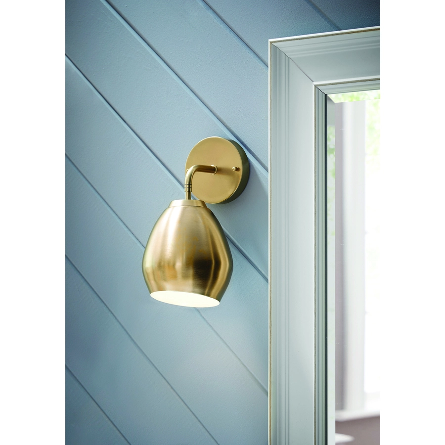 Allen + Roth 6-in 1-Light Gold Bathroom Wall Sconce 6 Allen + Roth 6-in 1-Light Gold Bathroom Wall Sconce - Image 6