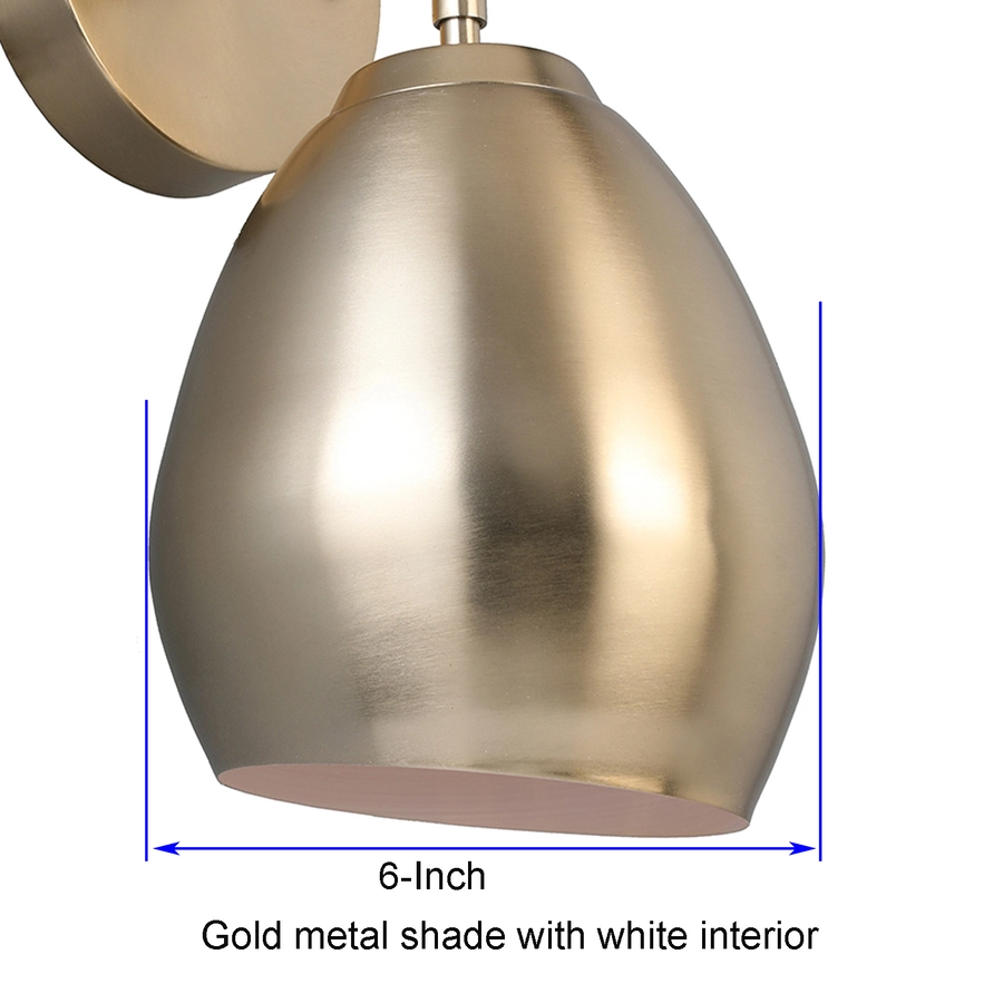 Allen + Roth 6-in 1-Light Gold Bathroom Wall Sconce 3 Allen + Roth 6-in 1-Light Gold Bathroom Wall Sconce - Image 3