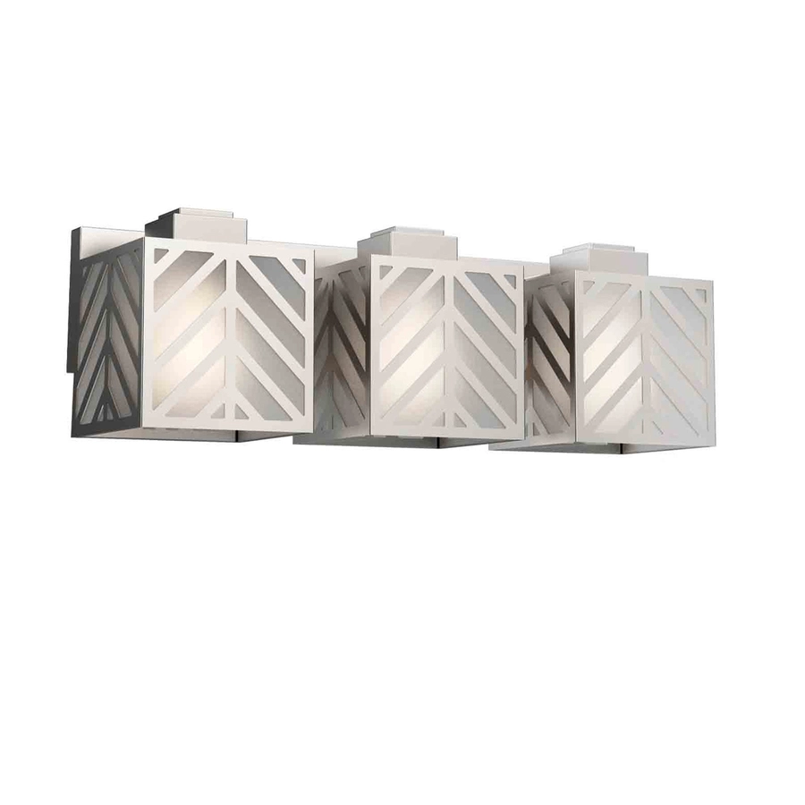 Allen + Roth 20-in W 3-Light Brushed Nickel Vanity Light With Frosted Glass 3 Allen + Roth 20-in W 3-Light Brushed Nickel Vanity Light With Frosted Glass - Image 3