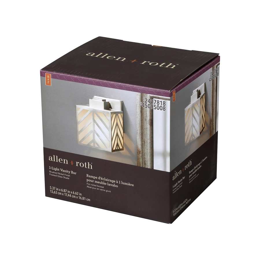 Allen + Roth 20-in W 3-Light Brushed Nickel Vanity Light With Frosted Glass 4 Allen + Roth 20-in W 3-Light Brushed Nickel Vanity Light With Frosted Glass - Image 4