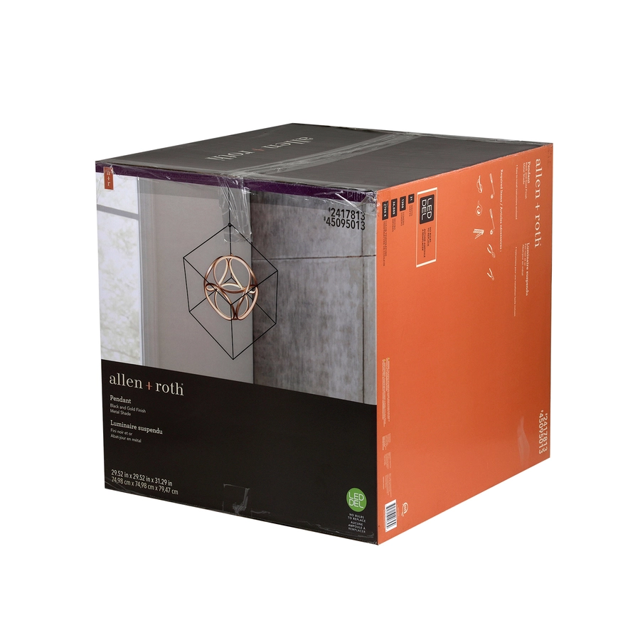 Allen + Roth 1-Light Matte Black And Brass Pendant Light 4 Allen + Roth 1-Light Matte Black And Brass Pendant Light - Image 4