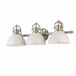 Allen + Roth 24.5-in 3-Light Polished Nickel Vanity Wall Sconce 13 Allen + Roth 24.5-in 3-Light Polished Nickel Vanity Wall Sconce -Allen + Roth Shop 2417815 16590817 001