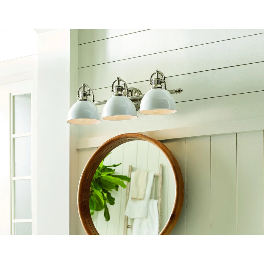 Allen + Roth 24.5-in 3-Light Polished Nickel Vanity Wall Sconce 6 Allen + Roth 24.5-in 3-Light Polished Nickel Vanity Wall Sconce - Image 6
