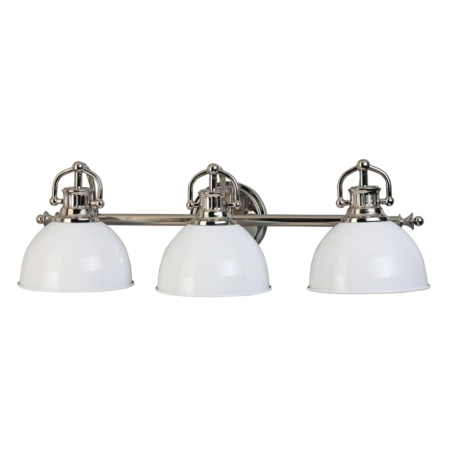 Allen + Roth 24.5-in 3-Light Polished Nickel Vanity Wall Sconce 2 Allen + Roth 24.5-in 3-Light Polished Nickel Vanity Wall Sconce - Image 2