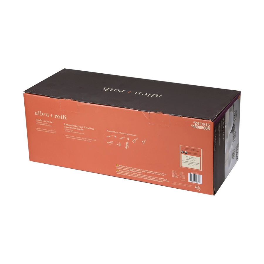 Allen + Roth 24.5-in 3-Light Polished Nickel Vanity Wall Sconce 1 Allen + Roth 24.5-in 3-Light Polished Nickel Vanity Wall Sconce