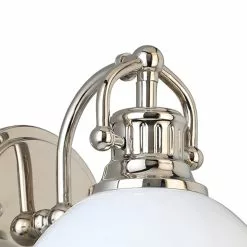 Allen + Roth 7-in 1-Light Polished Nickel And White Bathroom Vanity Light -Allen + Roth Shop 2417816 44062689