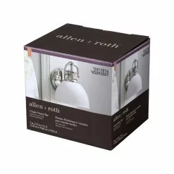 Allen + Roth 7-in 1-Light Polished Nickel And White Bathroom Vanity Light -Allen + Roth Shop 2417816 44124046