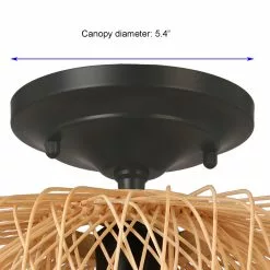 Allen + Roth Harlow 1 Lt Matte Black Finish With Double-Globe Rattan Shade Flush Mount Light 11 Allen + Roth Harlow 1 Lt Matte Black Finish With Double-Globe Rattan Shade Flush Mount Light -Allen + Roth Shop 2462517 46453308