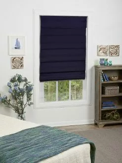 "allen + Roth Blackout Roman Shade - 27"" X 72"" - Midnight Blue"