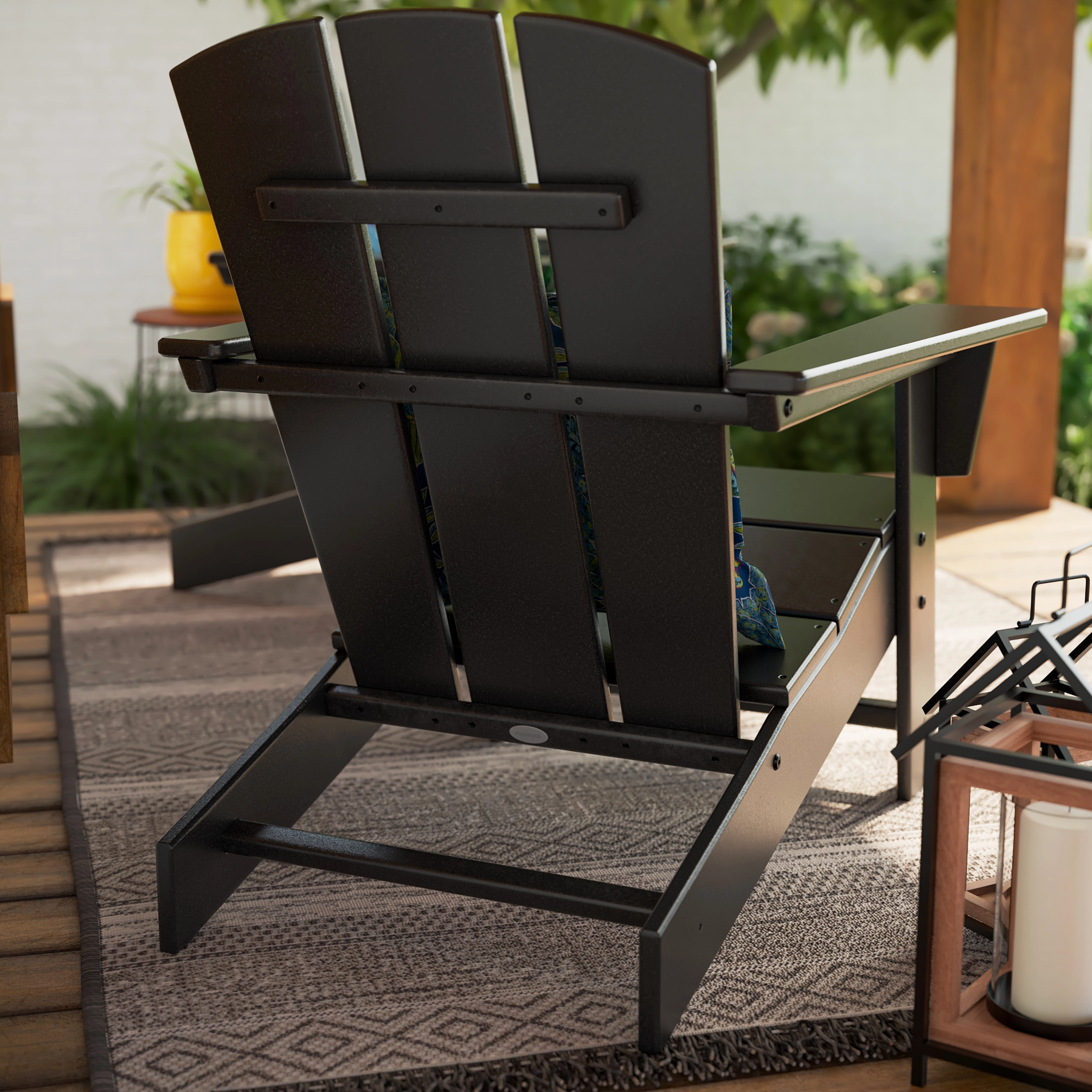 Allen + Roth Oakport Black Plastic Adirondack Chair 2 Allen + Roth Oakport Black Plastic Adirondack Chair - Image 2