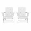 Allen + Roth Oakport White Plastic Adirondack Chairs - Set Of 2