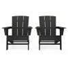 Allen + Roth Oakport Black Plastic Adirondack Chairs - Set Of 2