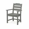 Allen + Roth Oakport Slate-Grey Plastic Dining Arm Chair