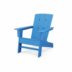Allen + Roth Oakport Pacific-Blue Plastic Adirondack Chair