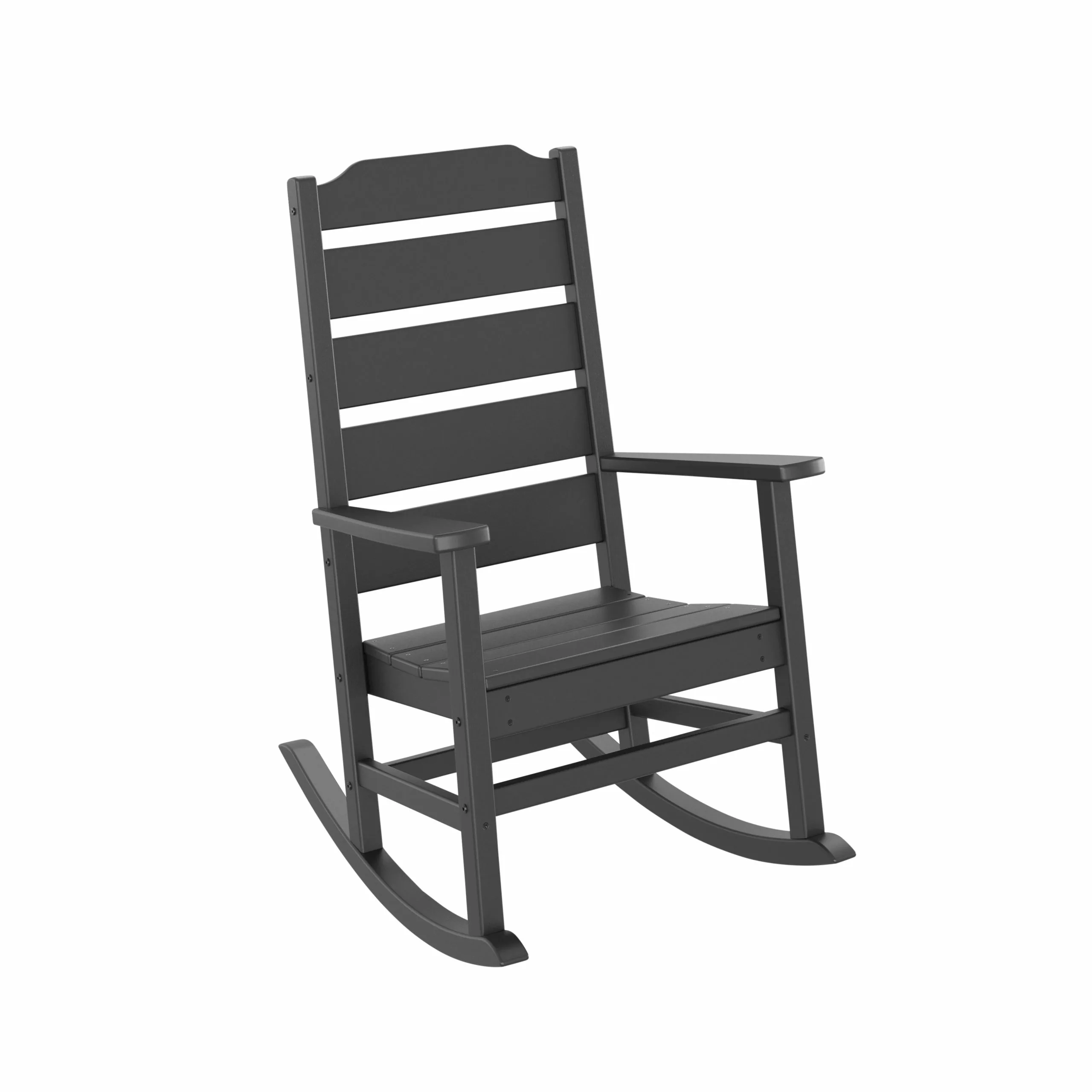Allen + Roth Oakport Black Plastic Rocking Chair 1 Allen + Roth Oakport Black Plastic Rocking Chair